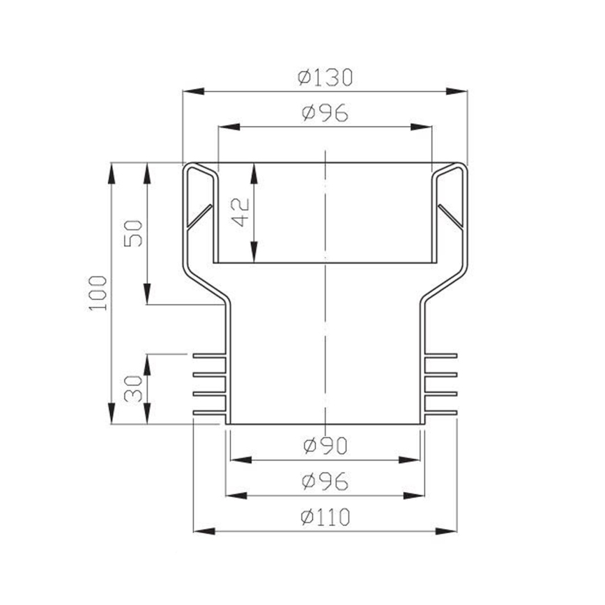 Bruckner - WC manžeta centrická bílá