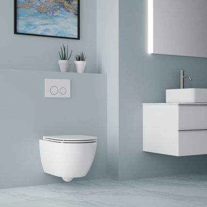 Bruckner - Závěsné WC Vortex Rimless FULDA keramika/bílá