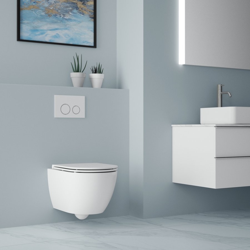 Bruckner - Závěsné WC Vortex Rimless FULDA keramika/bílá