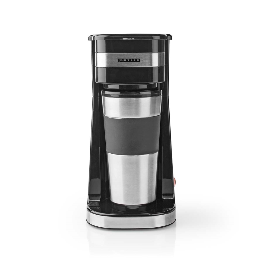 Butler - Kávovar na jeden hrnek 0,4 l s cestovním hrnkem 750W/230V nerez/černá