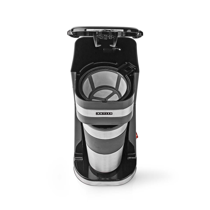 Butler - Kávovar na jeden hrnek 0,4 l s cestovním hrnkem 750W/230V nerez/černá
