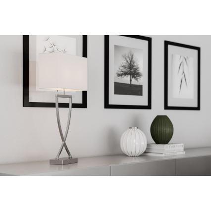 ByRydens - Stolní lampa OMEGA 1xE27/5W/230V bílá/lesklý chrom