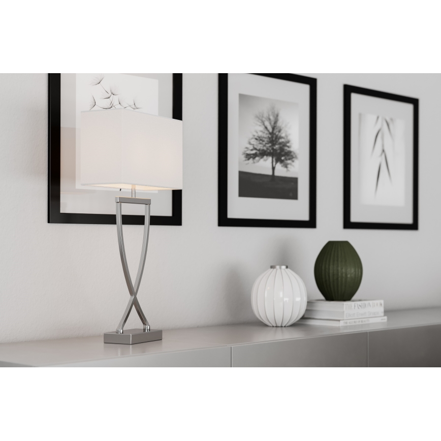 ByRydens - Stolní lampa OMEGA 1xE27/5W/230V bílá/lesklý chrom