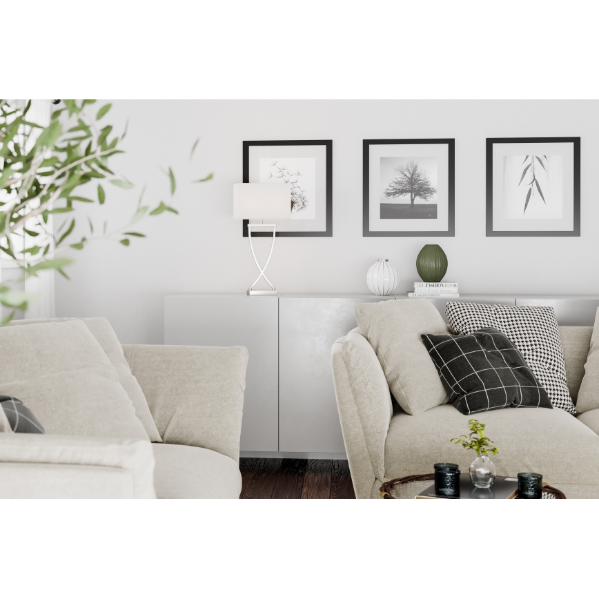 ByRydens - Stolní lampa OMEGA 1xE27/5W/230V bílá/lesklý chrom