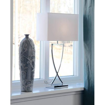 ByRydens - Stolní lampa OMEGA 1xE27/5W/230V bílá/lesklý chrom