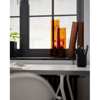 ByRydens - Stolní lampa FLAKE 1xE27/8W/230V hnědá/kouřová