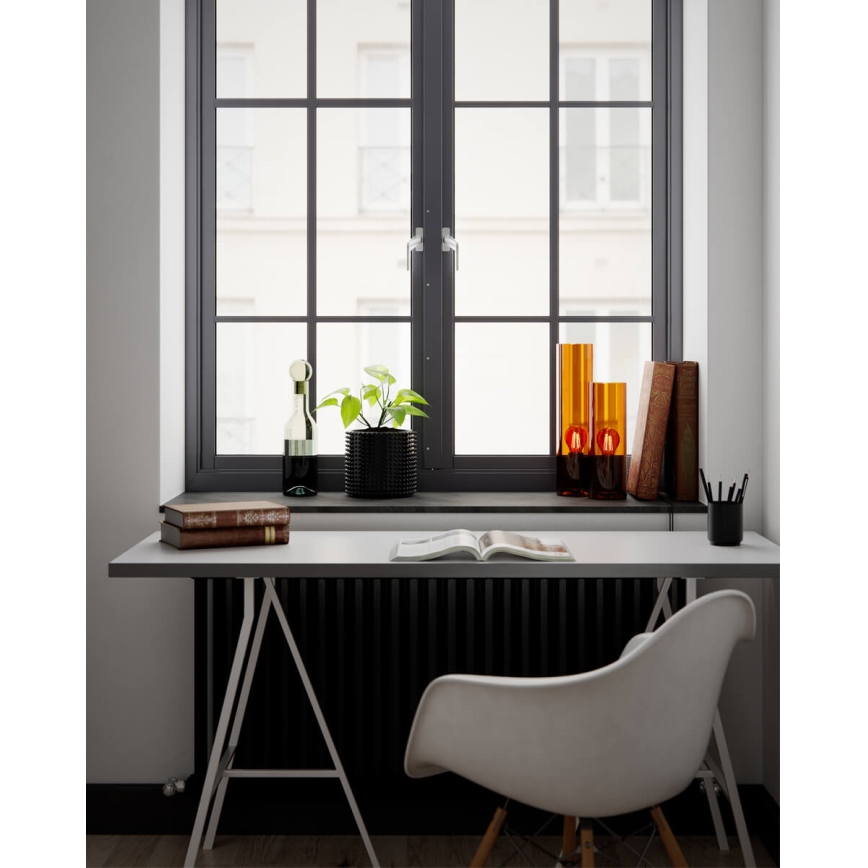 ByRydens - Stolní lampa FLAKE 1xE27/8W/230V hnědá/kouřová