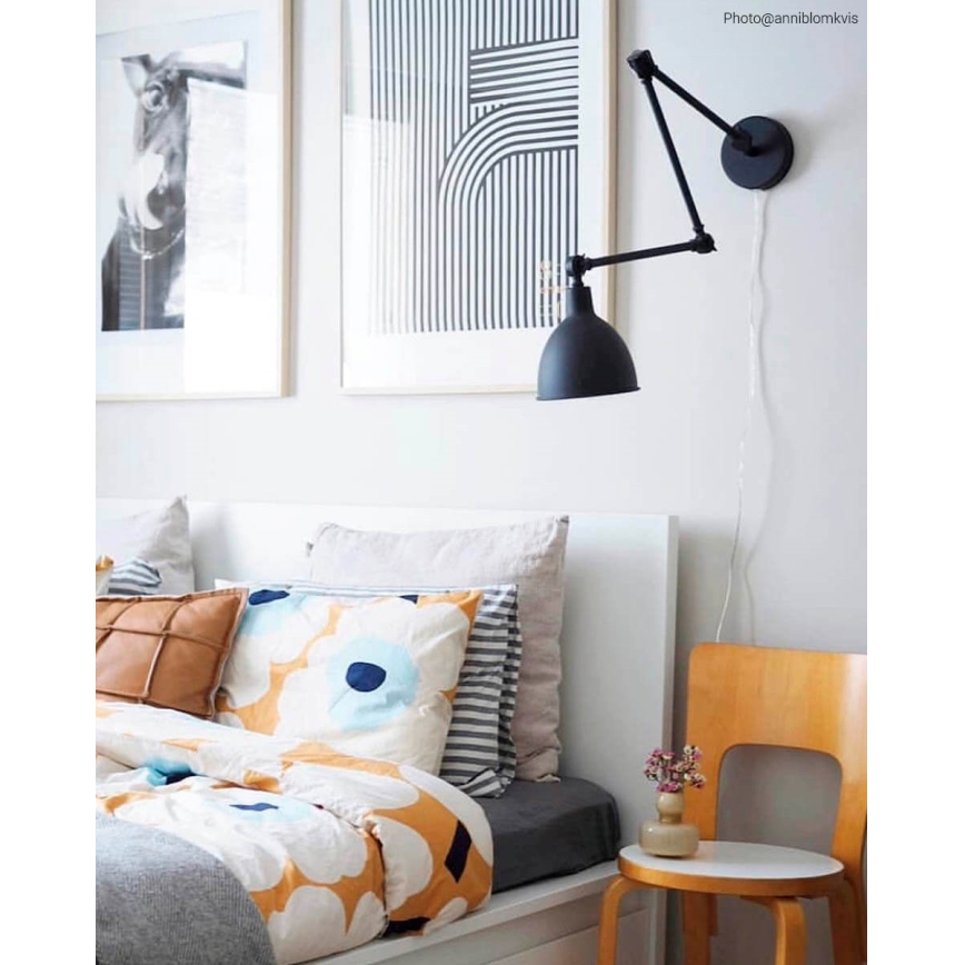ByRydens - Nástěnná lampa BAZAR 1xE27/5W/230V černá
