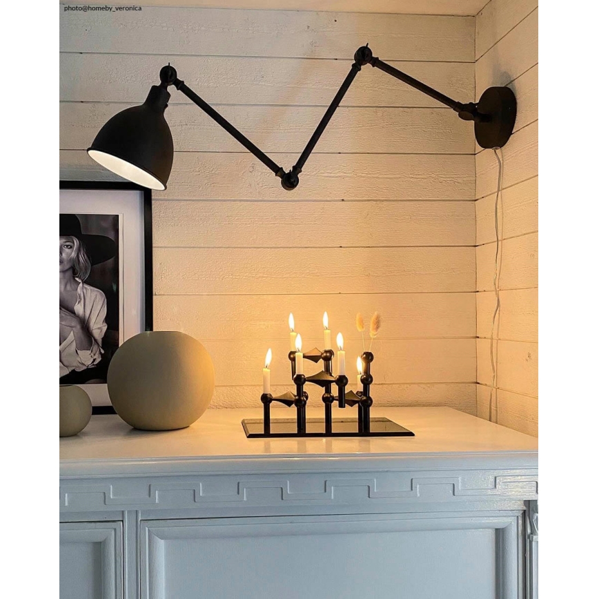 ByRydens - Stmívatelná nástěnná lampa BAZAR 1xE27/5W/230V černá