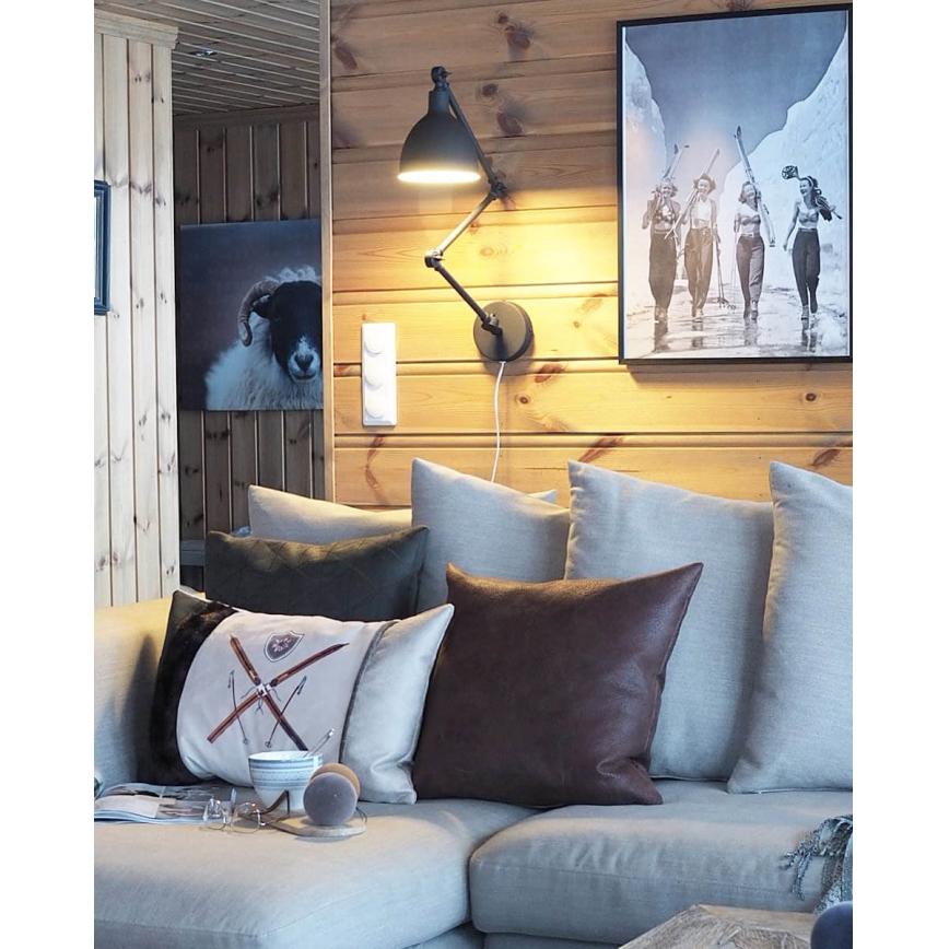 ByRydens - Stmívatelná nástěnná lampa BAZAR 1xE27/5W/230V černá