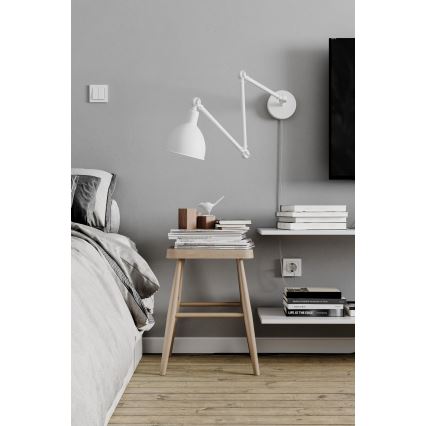 ByRydens - Stmívatelná nástěnná lampa BAZAR 1xE27/5W/230V bílá