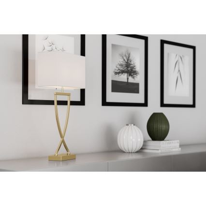 ByRydens - Stolní lampa OMEGA 1xE27/5W/230V bílá/zlatá