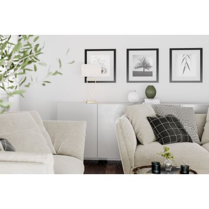 ByRydens - Stolní lampa OMEGA 1xE27/5W/230V bílá/zlatá