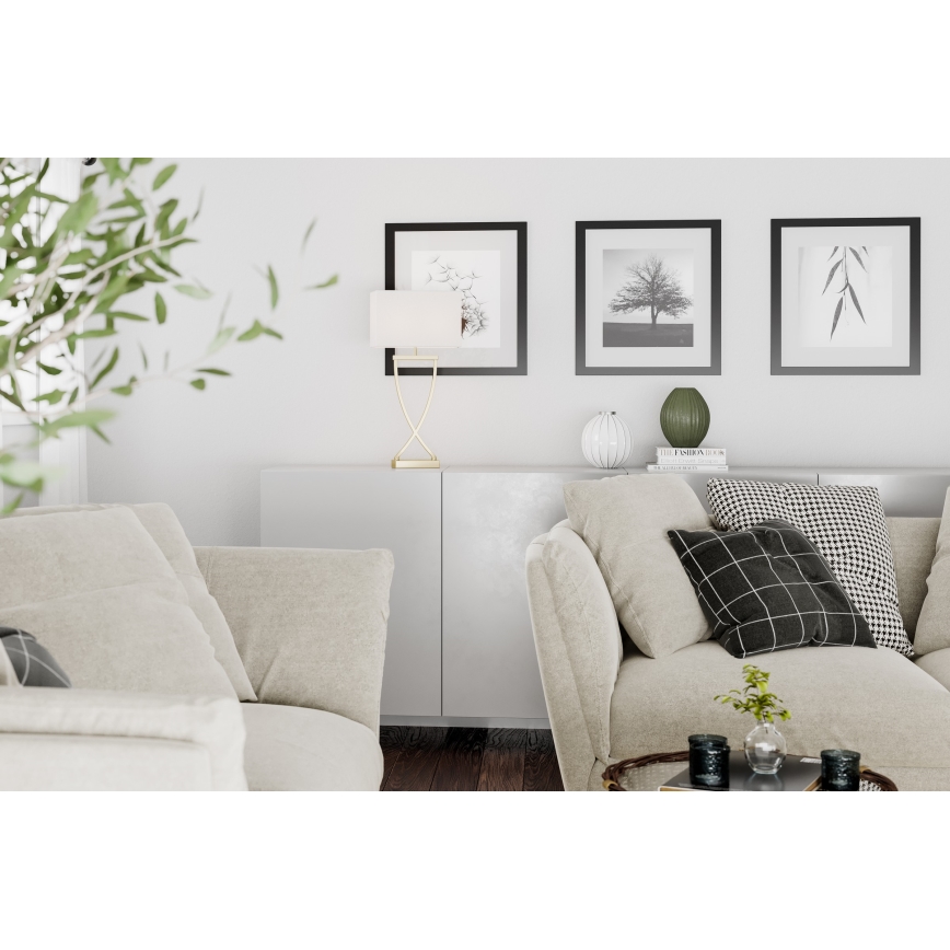 ByRydens - Stolní lampa OMEGA 1xE27/5W/230V bílá/zlatá