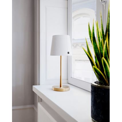 ByRydens - Stolní lampa LUMI 1xE27/8W/230V bílá/zlatá 48,5 cm