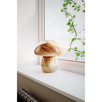 ByRydens - Stolní lampa MIRA MUSHROOM 1xE27/8W/230V hnědá