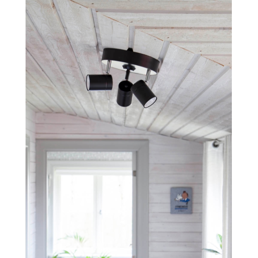 ByRydens - Bodové svítidlo CORRECT 3xGU10/7W/230V černá pr. 20 cm