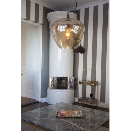 ByRydens - Lustr na lanku BELLISSIMO 1xE27/8W/230V kouřová/hnědá pr. 40 cm