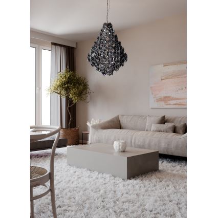 ByRydens - Lustr na řetězu MONARQUE GRANDE 11xE14/5W/230V černá pr. 58 cm
