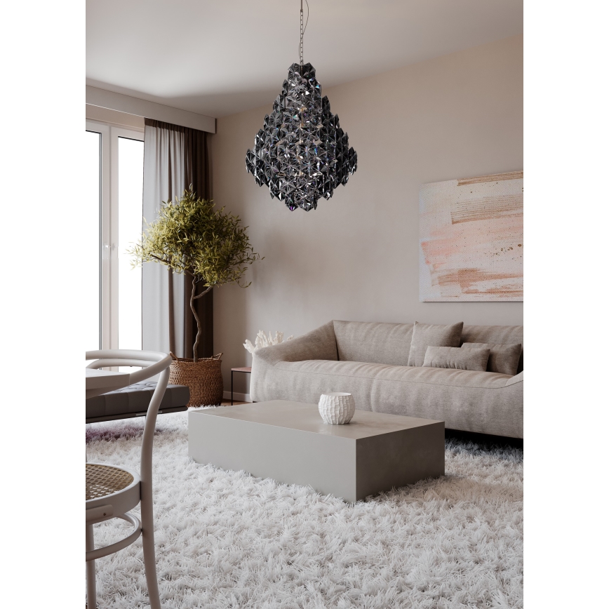 ByRydens - Lustr na řetězu MONARQUE GRANDE 11xE14/5W/230V černá pr. 58 cm