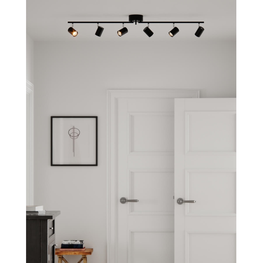 ByRydens - Bodové svítidlo CORRECT 6xGU10/7W/230V černá pr. 30 cm