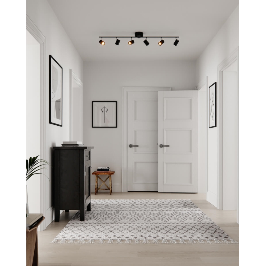 ByRydens - Bodové svítidlo CORRECT 6xGU10/7W/230V černá pr. 30 cm