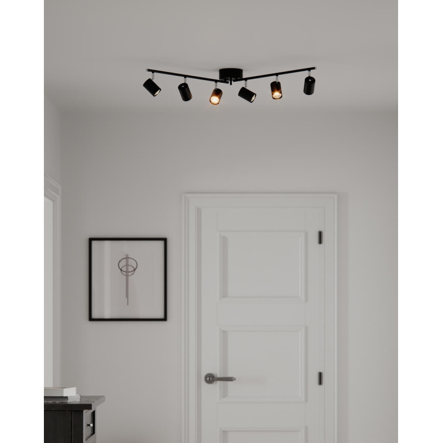 ByRydens - Bodové svítidlo CORRECT 6xGU10/7W/230V černá pr. 30 cm
