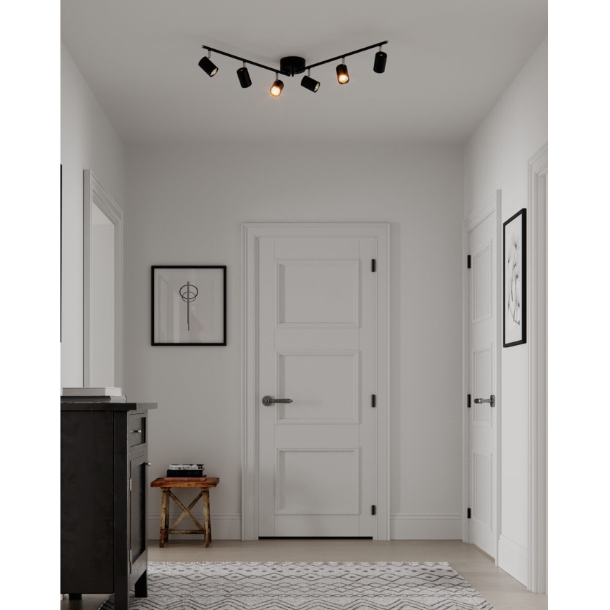 ByRydens - Bodové svítidlo CORRECT 6xGU10/7W/230V černá pr. 30 cm
