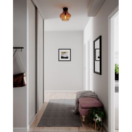 ByRydens - Stropní svítidlo DOLORES 1xE27/5W/230V pr. 30 cm hnědá/kouřová