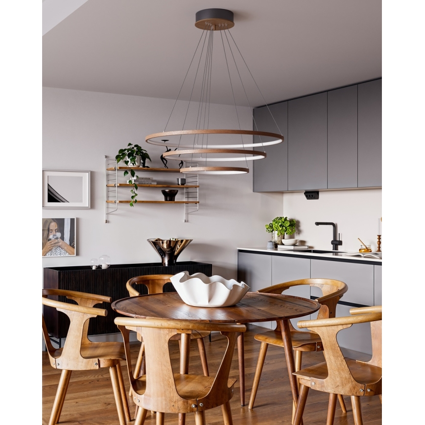 ByRydens - LED Lustr na lanku TRIONE LED/45W/230V hnědá pr. 80 cm