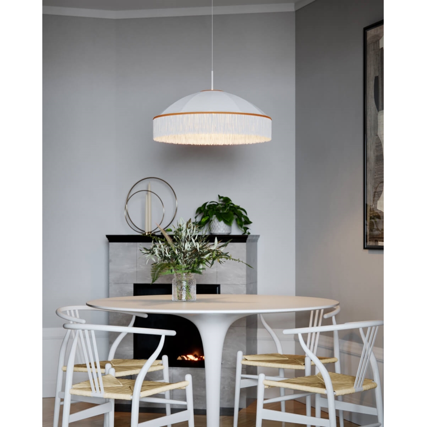 ByRydens - Lustr na lanku FRANCIS 1xE27/5W/230V krémová