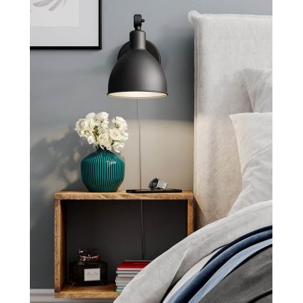 ByRydens - Nástěnná lampa BAZAR MINI 1xE27/5W/230V černá