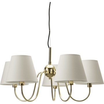 ByRydens - Lustr na lanku LYNF 5xE14/8W/230V mosaz/bílá
