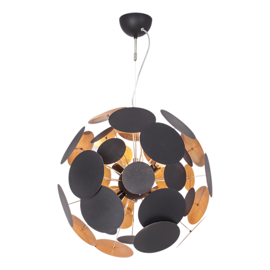 ByRydens - Lustr na lanku PLANET 4xE14/5W/230V černá/zlatá pr. 50 cm