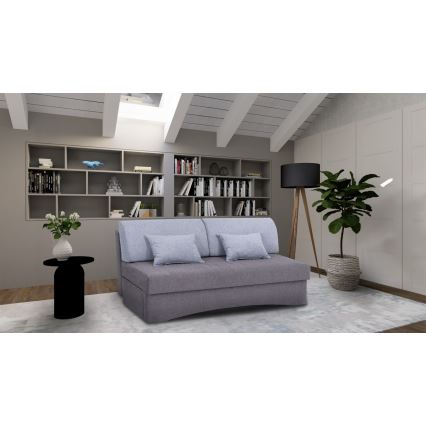 Čalouněná rozkládací třímístná pohovka na každodenní spaní bez područek PAUL šedá