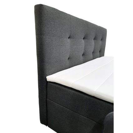 Čalouněná postel s matracemi a topperem s úložným prostorem EMBER 180x200 cm antracit