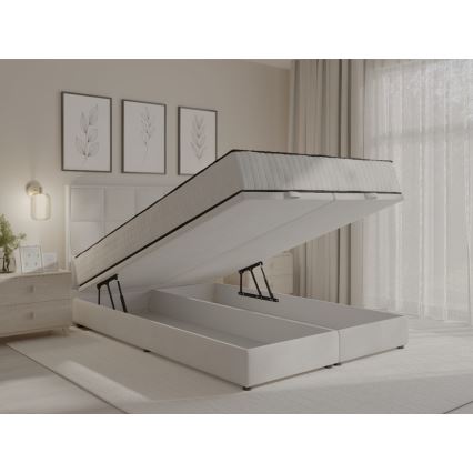 Čalouněná postel s matracemi a úložným prostorem GRACE 180x200 cm šedá