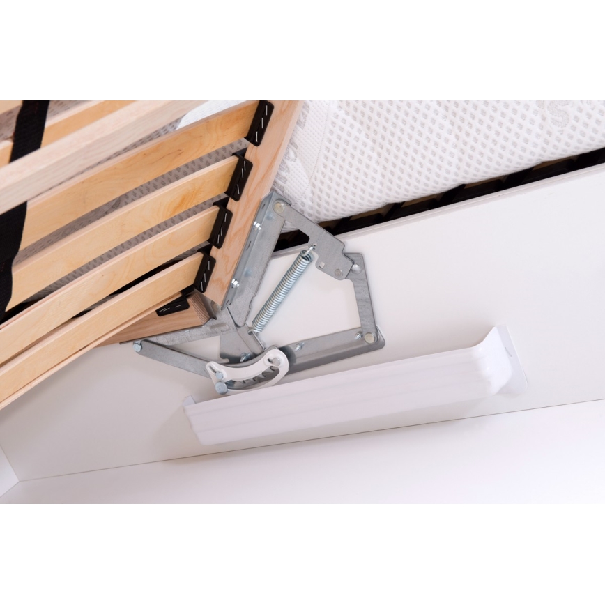 Čalouněná postel s matrací a úložným prostorem ALIS 180x200 cm světle šedá