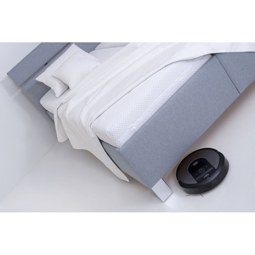 Čalouněná postel s matrací a úložným prostorem ALIS 180x200 cm světle šedá