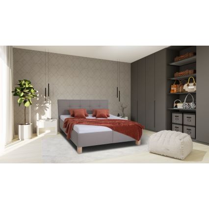 Čalouněná postel s matrací a úložným prostorem MARIA 160x200 cm taupe