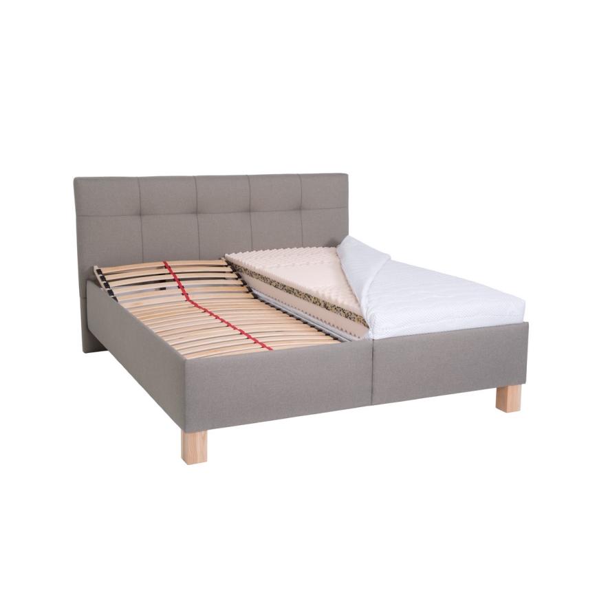 Čalouněná postel s matrací a úložným prostorem MARIA 160x200 cm taupe