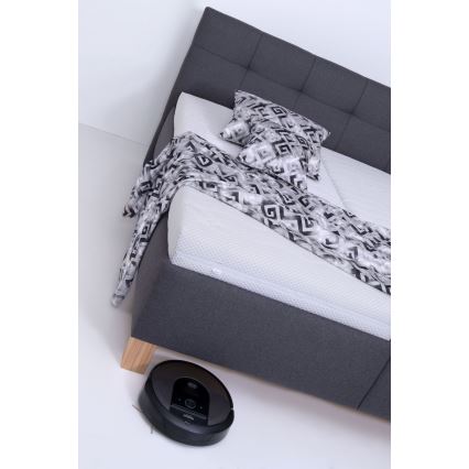 Čalouněná postel s matrací a úložným prostorem MARIA 180x200 cm šedá