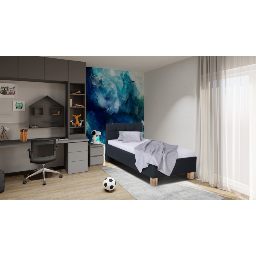 Čalouněná postel s matrací a úložným prostorem MARIA ONE 90x200 cm antracit