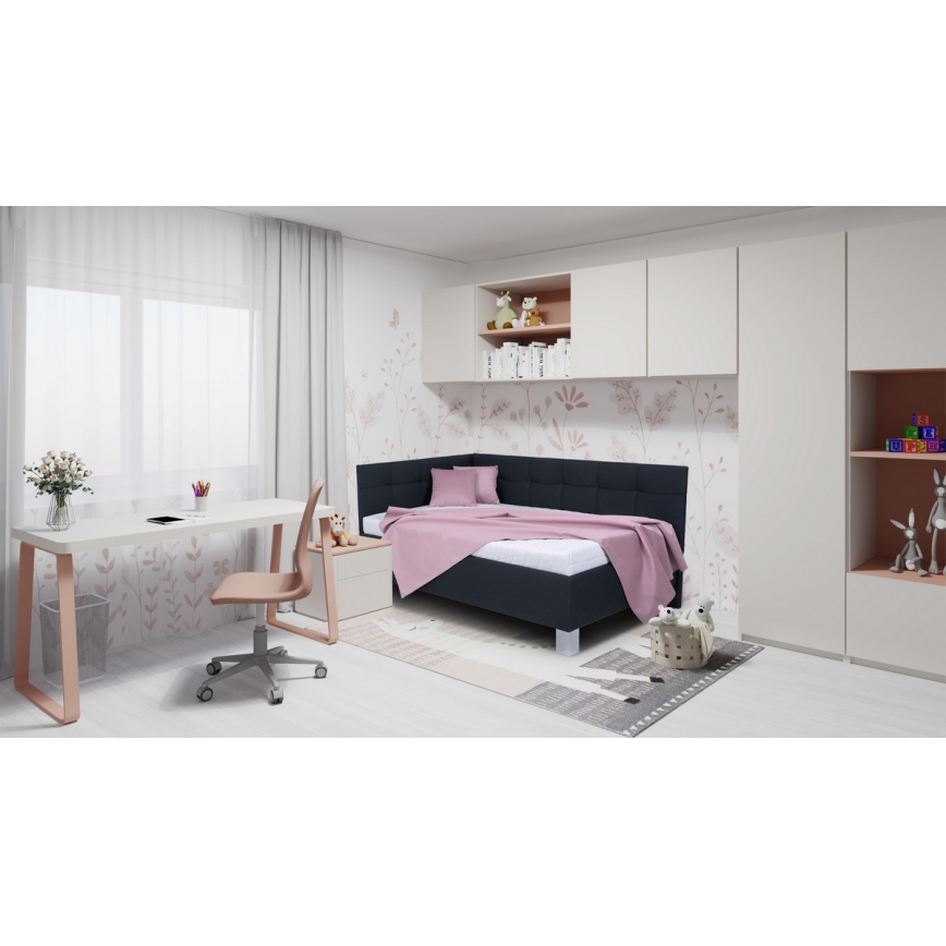 Čalouněná postel s matrací a úložným prostorem MARIA PETITE 120x200 cm antracit