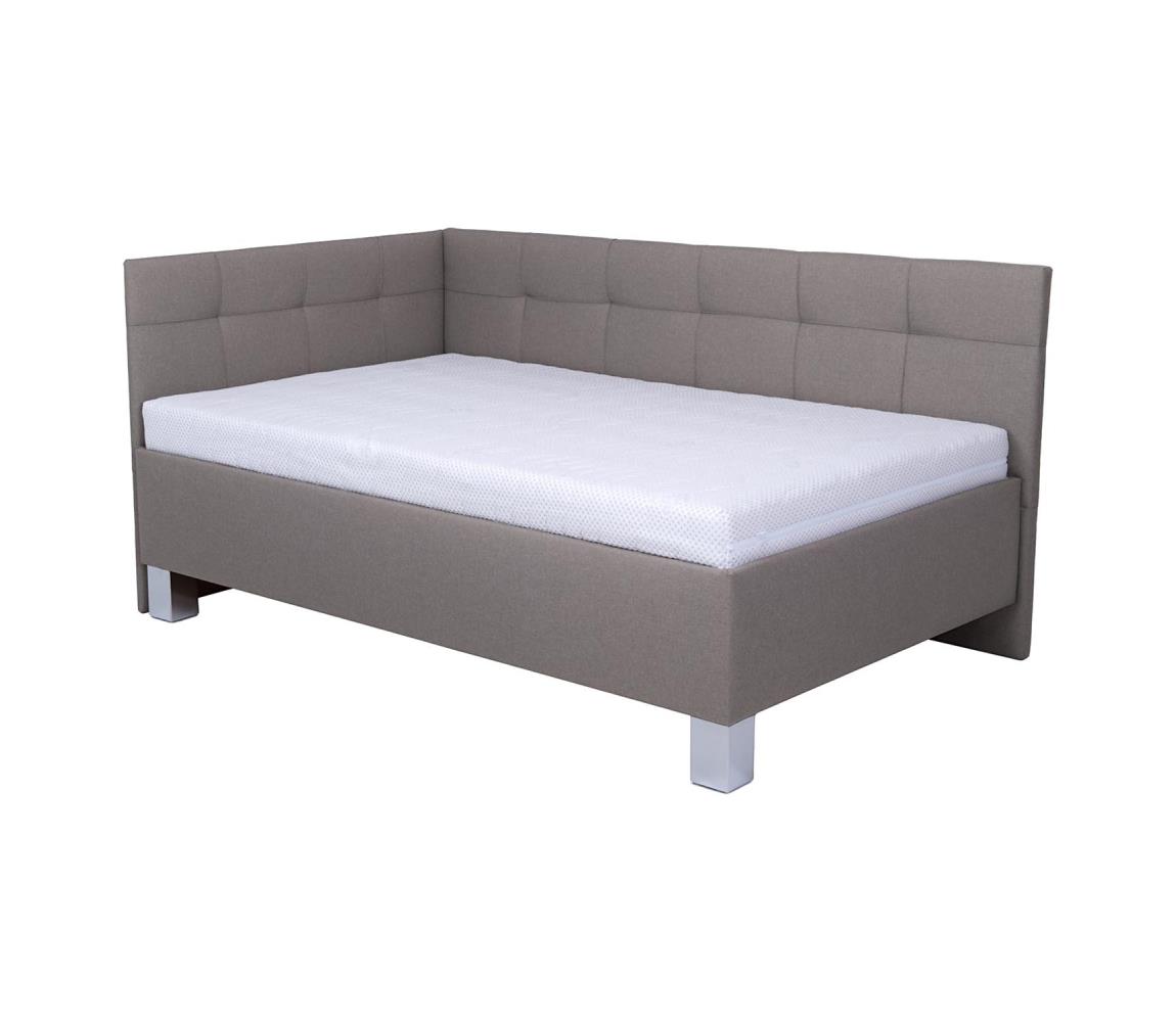 POHODA Čalouněná postel s matrací a úložným prostorem MARIA PETITE 120x200 cm taupe PO0052
