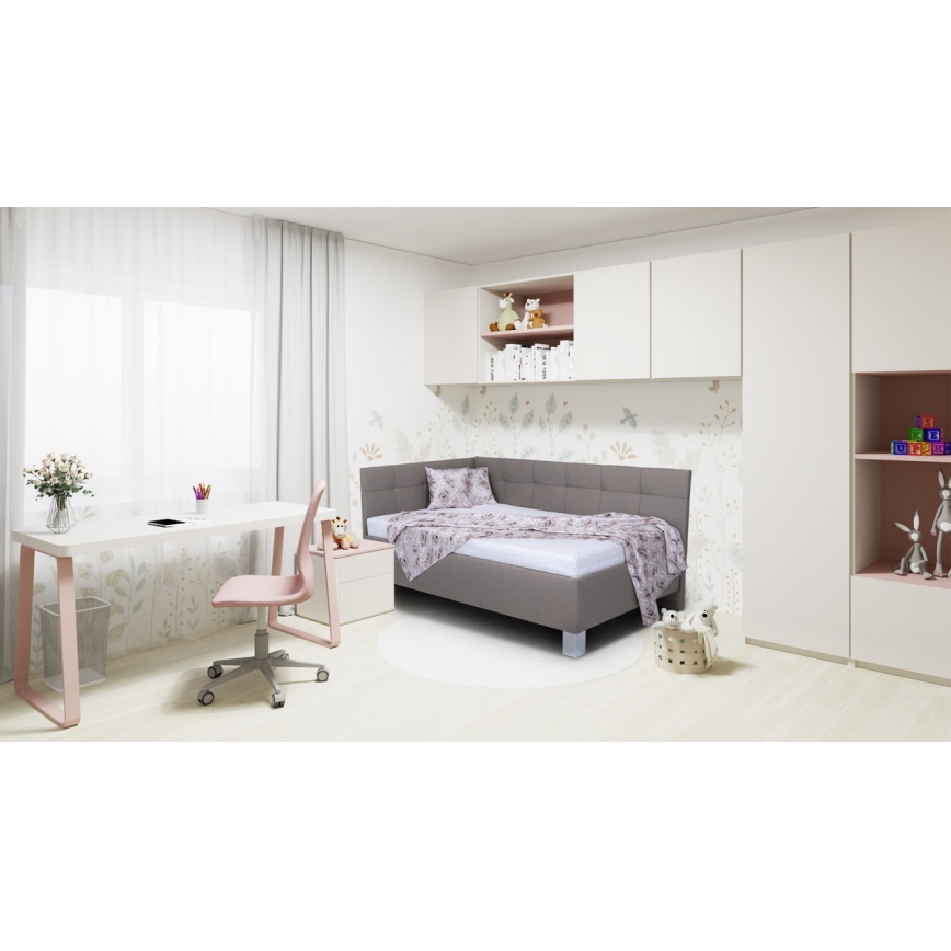Čalouněná postel s matrací a úložným prostorem MARIA PETITE 120x200 cm taupe