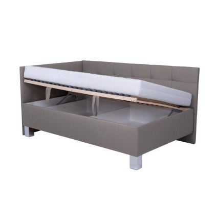 Čalouněná postel s matrací a úložným prostorem MARIA PETITE 120x200 cm taupe
