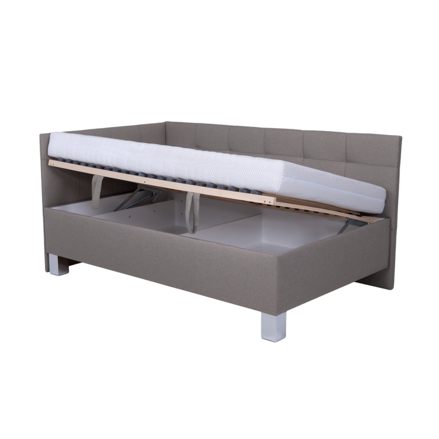 Čalouněná postel s matrací a úložným prostorem MARIA PETITE 120x200 cm taupe
