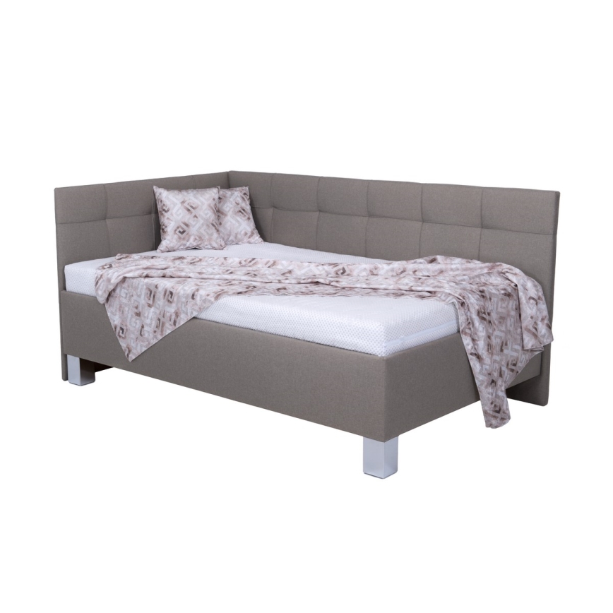 Čalouněná postel s matrací a úložným prostorem MARIA PETITE 120x200 cm taupe