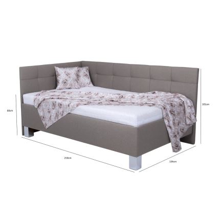 Čalouněná postel s matrací a úložným prostorem MARIA PETITE 120x200 cm taupe